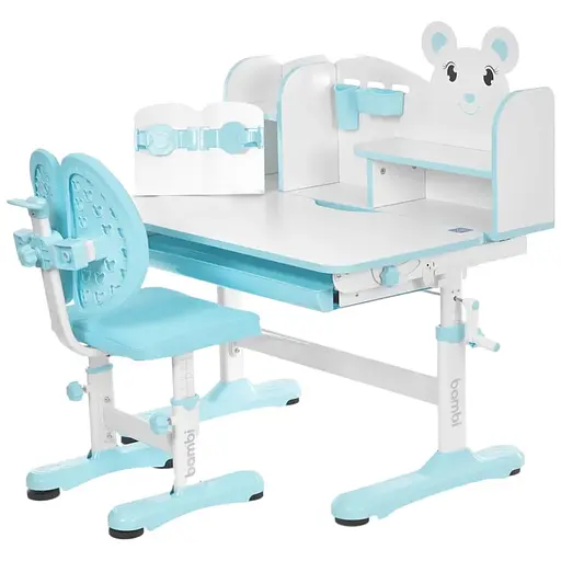 Дитяча парта Bambi M 5800-4 зі стільцем з регулюванням висоти та нахилу висувний ящик