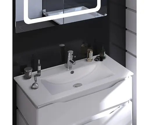 Тумба підлогова Sanwerk Алесса 70 Білий з умивальником Qtap (MV0000868) Білий - фото 2