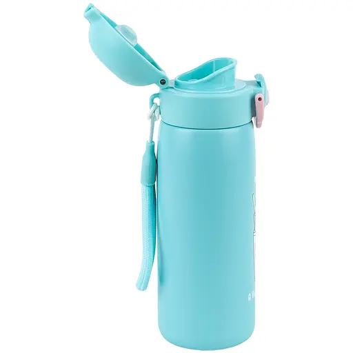 Термос с кнопкой Kite Hug in mug бирюзовый 430 мл (K25-1221-1) - фото 2