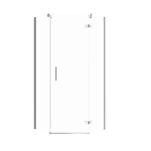 Душова кабіна Cersanit Jota п'ятикутна 90x90x195 R з розпашними дверми прозоре скло S160-013, Права, прозорий, хром - фото 1