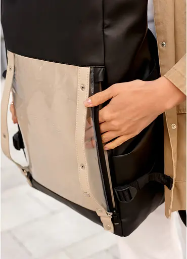 Жіночий рюкзак Sambag RollTop Hacking чорно-сірий 41 x 30 x 16 см (24460130) - фото 8