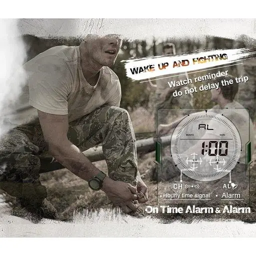 Часы мужские наручные North Edge Tank 5BAR (Черные) - фото 9