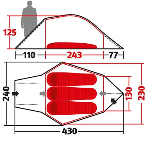 Палатка Wechsel Halos 3 ZG Green (231050) (DAS301737) - фото 2