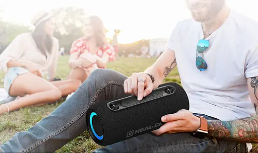 Портативна колонка Real-El RX725 15W Bluetooth TWS, RGB, Black - фото 9