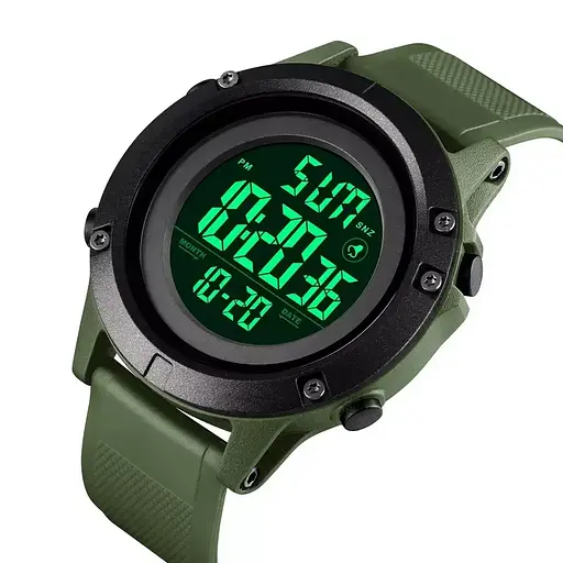 Мужские спортивные часы Skmei 1508 (Зеленый с черным) - фото 4