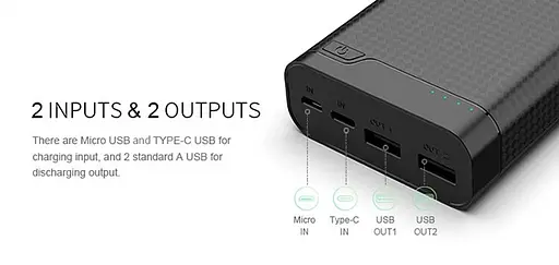 Внешний аккумулятор Power Bank Pineng PN-932 20000mAh Черный - фото 3