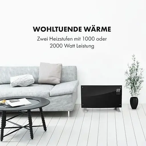 Конвекційний обігрівач Klarstein Bornholm Curved Ambient чорний (10033060)  - фото 7