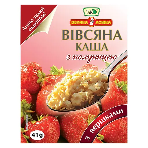 Каша овсяная Эко со сливками и клубникой 41 г