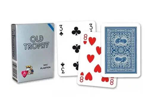Карты игральные Modiano Old Trophy Moto 100% Plastic (blue) (00460) - фото 2