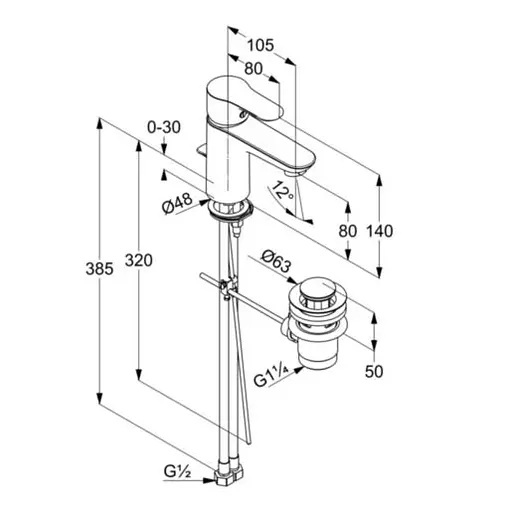 Смеситель для умывальника Kludi Objekta DN 10 322330575 - фото 4