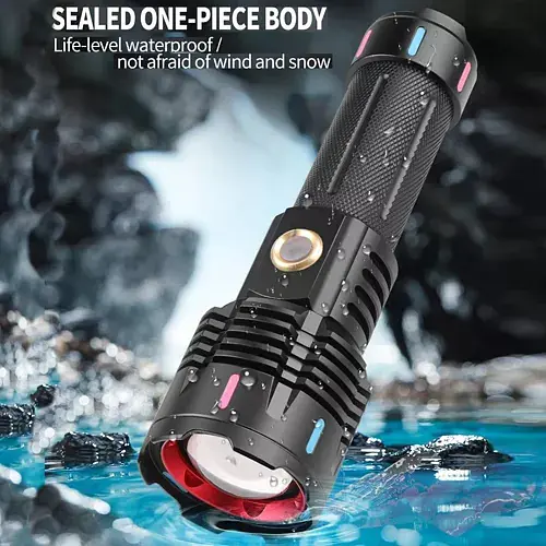 Ручной мощный фонарь PLD G25-TG zoom + Type-C + Power Bank 1х26650 (3хААА) 5 режимов - фото 9