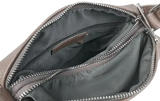 Женская кожаная сумка Borsacomoda на плечо темно-коричневая sum0028716 - фото 7