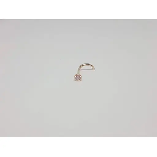 Золотая серьга-пирсинг в нос Dear с фианитом. 1023.1 Розовый (светлый) - фото 3