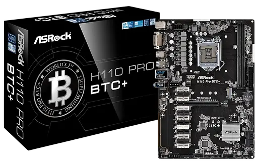 Материнская плата ASRock H110 Pro BTC+ LGA 1151v1 (H110 Pro BTC+) Б/У - фото 1
