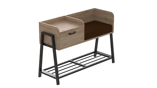 Банкетка с тумбочкой Ferrum-decor Бланка 540x1000x320 металл Черный ДСП Дуб Сан-Марино 16 мм (FRD-103025)