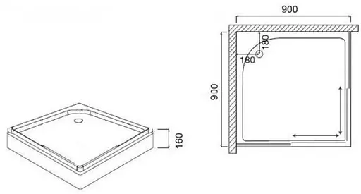 Душовий піддон AM.PM Like Square 90x90 квадратний W80T-303-090W - фото 2
