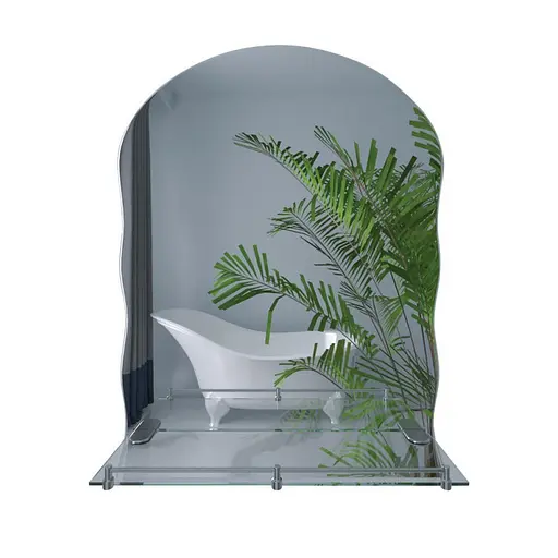 Дзеркало Lidz Anny 140.07.02 (1) 600x850x106 настінне з поличкою прямокутне з дугоподібним верхом та фігурними боками LD78AN6085 - фото 1