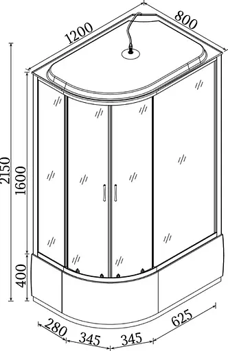 Душовий бокс BRAVO OBRA H120GBSR (H120BR) - фото 7