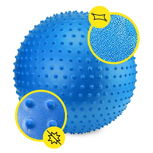 Мяч для фитнеса (фитбол) Cornix 55 см массажный Anti-Burst Blue XR-0467 - фото 4