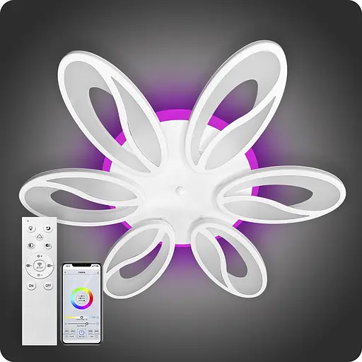 Люстра світлодіодна 517 Light 3color з пультом 180Вт Білий (01354) - фото 2