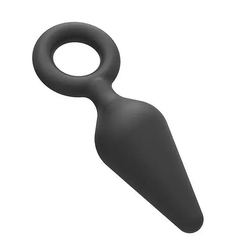 Анальна пробка силіконова Velvet Ring з кільцем 43x100 мм червона - фото 1