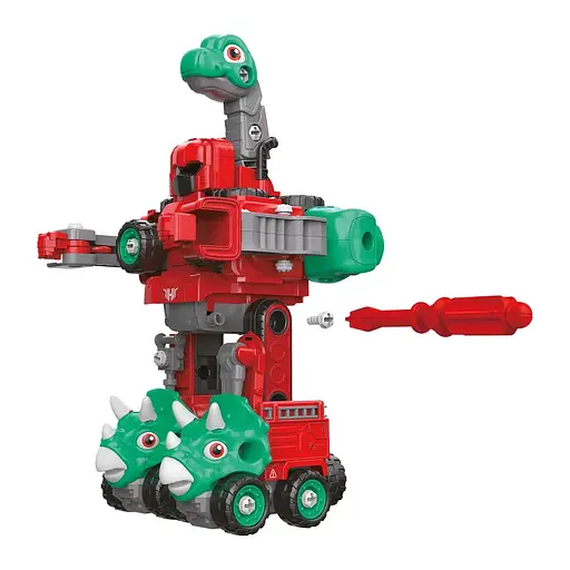 Машинка-конструктор Otamanko Трансформер Динозавр 5 в 1 Червоний/блакитний - фото 3