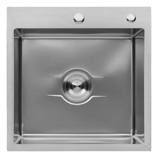 Кухонная мойка Kroner Derby-5050HM Brush + сушка для посуды, смеситель и дозатор (CVS30137) - фото 5