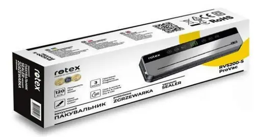 Вакууматор Rotex RVS-200-S ProVac вакуумный упаковщик для вакуумной упаковки продуктов 110 Вт Черный - фото 6