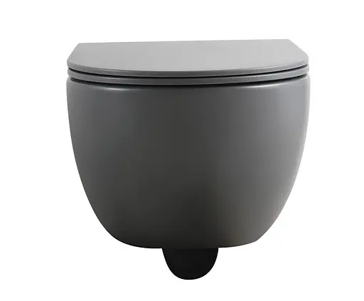 Унитаз подвесной Mixxus Premium Topper-0303-R gray 495x370x350 мм Rimless MP6657, Графит - фото 2