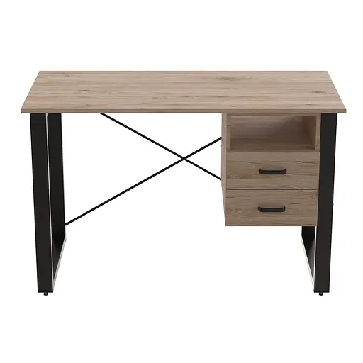 Письмовий стіл із ящиками Ferrum-decor Оскар 750x1400x600 метал Чорний ДСП Дуб Сан-Марино 16 мм (FRD-103235)