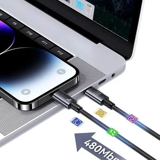 Кабель Usams US-SJ679 USB-C to Lightning 30W 3A 0.25m Tarnish (SJ679USB01) [153986] - фото 7