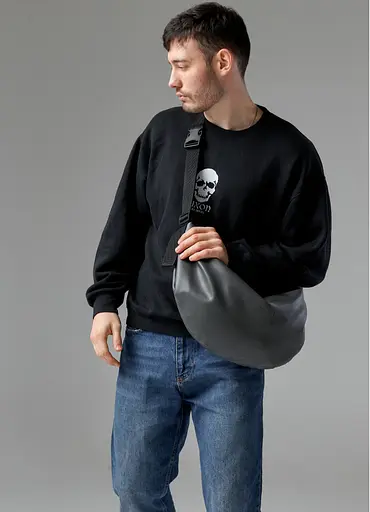 Мужская сумка Sambag HOBO BAG-GLOVE Графит 30 х 13 х 8 см (53400009m) - фото 1