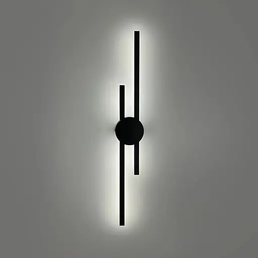 Видовжене подвійне світлодіодне бра Line F 60 см чорне Арт. WB39/600 BK - фото 6