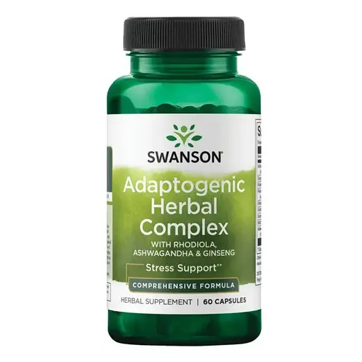 Комплекс адаптогенний Swanson Adaptogenic Herbal Complex Rhodiola Ashwagandha Ginseng 60 caps (1086-100-43-2350147-20)