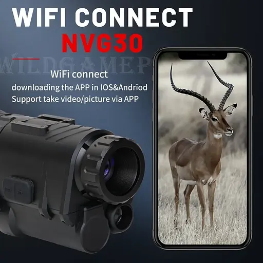 Комплект - монокуляр ночного видения NVG30 Wi-Fi 940nm + шлем (ABS-пластик) + крепления (Черный) - фото 7