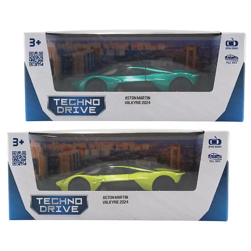 Автомодель TechnoDrive Aston Martin Valkyrie 2024 зелений, жовтий (250951) - фото 4