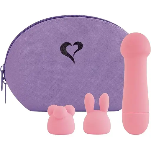 Минивибратор FeelzToys Mister Bunny Pink с двумя насадками