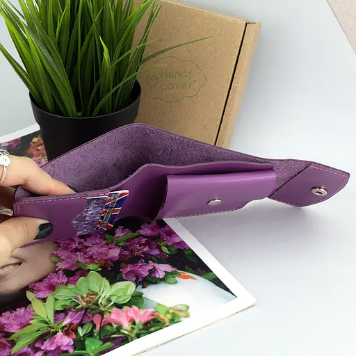 Кошелек женский кожаный маленький на кнопке Handycover HC0062 фуксия - фото 5