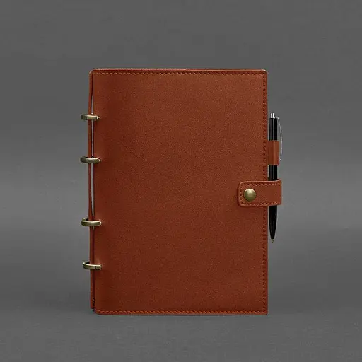 Шкіряний блокнот з датованим блоком (Софт-бук) 9.1 світло-коричневий - фото 6
