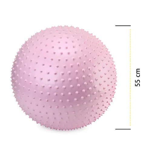 Мяч для фитнеса (фитбол) Cornix 55 см массажный Anti-Burst Light Pink XR-0473 - фото 9