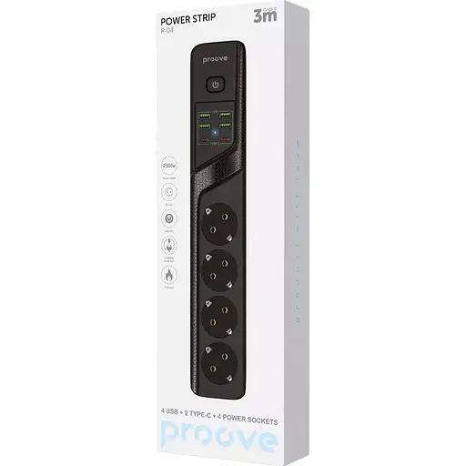 Сетевой фильтр Proove Power Strip P-04 3м (PSP442430001) [151660] - фото 6