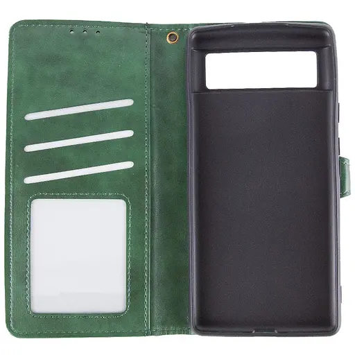Шкіряний чохол-книжка Getman Gallant (PU) для Google Pixel 7a Зелений - фото 4