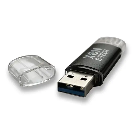 Флеш-накопитель XON FlashDrive DuoConnect 128GB (USB 3.0 + USB Type-C) Черный (FX3DX128MB 7577) - фото 4