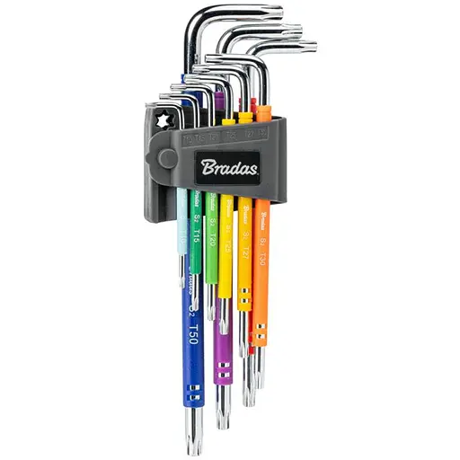 Набір ключів Bradas TORX TX 10-50 9 шт подовжені (DIY-HKT62-EL/B) - фото 1