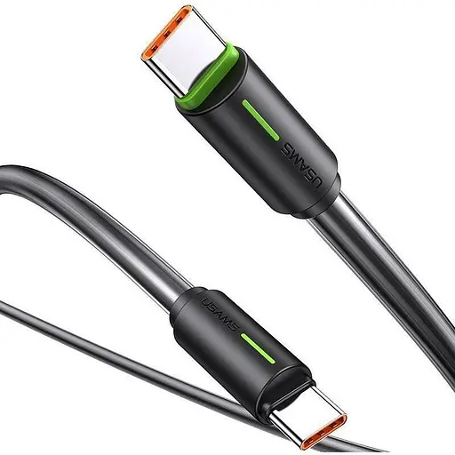 Кабель Usams SJ734 USB-C to USB-C 60W 5A 1.0m Black [138977] - фото 4