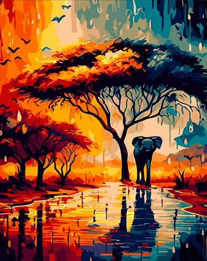 Набор для росписи по номерам Цвета Африки, Strateg, 30x40 см, SS6754