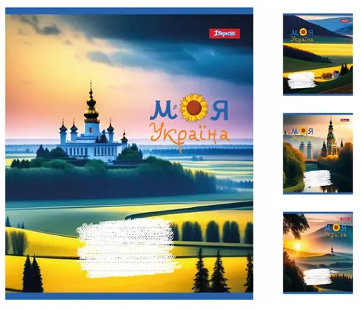 Тетради ученические 60 листов клетка 1В Моя Україна, 10 шт. в упаковке