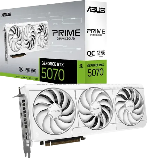 Відеокарта GeForce RTX 5070 12GB Asus Prime OC White (PRIME-RTX5070-O12G-WHITE)