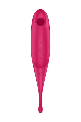 Вакуумний стимулятор клітора з вібрацією Satisfyer Twirling Pro червоний - фото 2