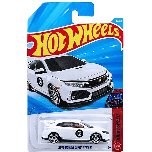 Базовая машинка Hot Wheels Nightspeed 2018 Honda Civic Type R белая (5785) JJH88-N521 - фото 1
